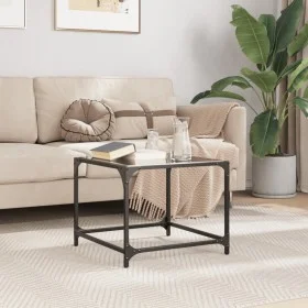 Mesa de centro superficie vidrio negro y acero 50x50x40 cm de , Mesas de centro - Ref: Foro24-845968, Precio: 34,99 €, Descue...