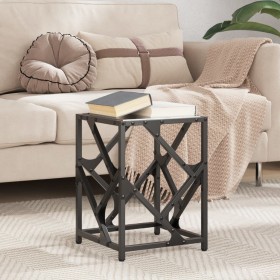 Mesa de centro de acero y superficie vidrio negro 30x30x41 cm de , Mesas de centro - Ref: Foro24-845989, Precio: 32,63 €, Des...