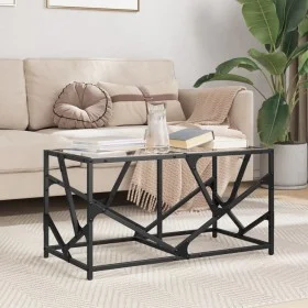 Mesa de centro de acero y tapa vidrio transparente 78,5x40x41cm de , Mesas de centro - Ref: Foro24-845994, Precio: 42,05 €, D...