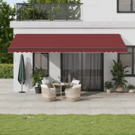 Manuelle ausfahrbare Markise mit LED-Lichtern in Bordeauxrot, 600x350 cm. von , Markisen - Ref: Foro24-3215011, Preis: 748,19...