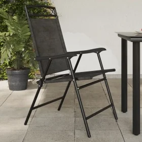 Sillas de jardín plegables 2 uds acero y textileno gris melange de , Sillas de jardín - Ref: Foro24-360200, Precio: 91,58 €, ...