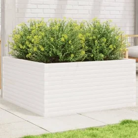 Jardinera madera maciza de pino blanco 100x100x46 cm de , Maceteros y jardineras - Ref: Foro24-3282430, Precio: 223,33 €, Des...