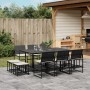 Set de comedor jardín 11 pzas con cojines ratán sintético negro de , Conjuntos de jardín - Ref: Foro24-3295069, Precio: 497,2...