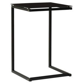 Mesa auxiliar de vidrio templado negro 40x40x60 cm en Mesas auxiliares | Comprar online en Foru.es
