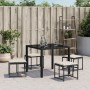 Taburetes de jardín con cojines 4 uds ratán sintético negro de , Otomanas de exterior - Ref: Foro24-4008582, Precio: 96,03 €,...