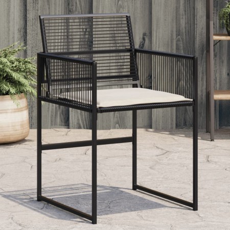 Sillas de jardín con cojines 4 unidades ratán sintético negro de , Sillas de jardín - Ref: Foro24-4008575, Precio: 185,47 €, ...