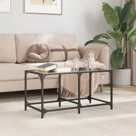 Mesa de centro superficie de vidrio acero negra 78,5x40x40 cm de , Mesas de centro - Ref: Foro24-845975, Precio: 41,93 €, Des...