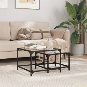 Mesas de centro apilables con tapa de vidrio 2 pzas acero de , Mesas de centro - Ref: Foro24-845982, Precio: 48,16 €, Descuen...