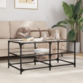 Glass and steel coffee table, 98.5x50x45 cm by , Coffee table - Ref: Foro24-846012, Price: 63,73 €, Discount: %