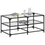 Glass and steel coffee table, 98.5x50x45 cm by , Coffee table - Ref: Foro24-846012, Price: 63,73 €, Discount: %