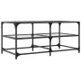 Glass and steel coffee table, 98.5x50x45 cm by , Coffee table - Ref: Foro24-846012, Price: 63,73 €, Discount: %
