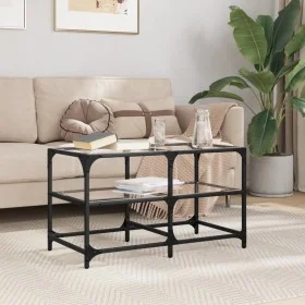 Glastisch mit Stahlrahmen 78,5x40x45 cm von , Couchtisch - Ref: Foro24-846010, Preis: 51,93 €, Rabatt: %