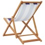 Silla playa plegable madera maciza eucalipto y tela azul blanco de , Sillas de jardín - Ref: Foro24-366567, Precio: 65,09 €, ...