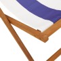 Silla playa plegable madera maciza eucalipto y tela azul blanco de , Sillas de jardín - Ref: Foro24-366567, Precio: 65,09 €, ...