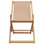 Silla de playa plegable madera maciza de eucalipto y tela taupe de , Sillas de jardín - Ref: Foro24-366565, Precio: 62,56 €, ...