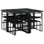Juego de comedor de jardín 9 piezas con cojines textileno negro de , Conjuntos de jardín - Ref: Foro24-3295083, Precio: 351,2...