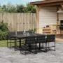 Juego de comedor de jardín 7 pzas con cojines textileno negro de , Conjuntos de jardín - Ref: Foro24-3295074, Precio: 385,78 ...