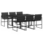 Juego de comedor de jardín 7 pzas con cojines textileno negro de , Conjuntos de jardín - Ref: Foro24-3295074, Precio: 385,78 ...