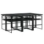 Juego de comedor de jardín 7 pzas con cojines textileno negro de , Conjuntos de jardín - Ref: Foro24-3295074, Precio: 385,78 ...