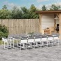 Juego de comedor de jardín 17 pzas con cojines textilene blanco de , Conjuntos de jardín - Ref: Foro24-3295097, Precio: 956,9...