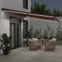 Toldo retráctil manual con luces LED marrón 500x300 cm de , Toldos - Ref: Foro24-3310217, Precio: 417,40 €, Descuento: %