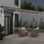 Toldo retráctil automático luz LED antracita blanco 450x300 cm de , Toldos - Ref: Foro24-3310236, Precio: 530,37 €, Descuento: %