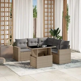 Juego de sofás jardín con cojines 6 pzas ratán sintético beige de , Conjuntos de jardín - Ref: Foro24-3267269, Precio: 428,11...