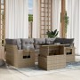 Set sofás de jardín 7 piezas y cojines ratán sintético beige de , Conjuntos de jardín - Ref: Foro24-3267759, Precio: 487,38 €...