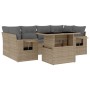 Set sofás de jardín 7 piezas y cojines ratán sintético beige de , Conjuntos de jardín - Ref: Foro24-3267759, Precio: 487,38 €...