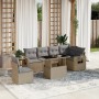 Set sofás de jardín 7 piezas y cojines ratán sintético beige de , Conjuntos de jardín - Ref: Foro24-3267939, Precio: 492,36 €...