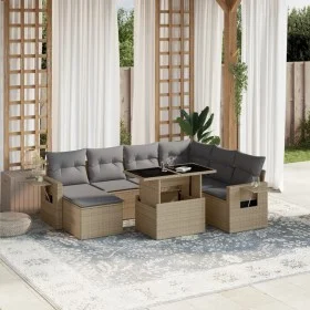 Set de sofás de jardín y cojines 8 piezas ratán sintético beige de , Conjuntos de jardín - Ref: Foro24-3268069, Precio: 536,4...