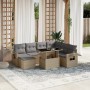 Set de sofás de jardín y cojines 8 piezas ratán sintético beige de , Conjuntos de jardín - Ref: Foro24-3268069, Precio: 536,5...
