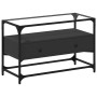 Mueble TV cristal y madera ingeniería negro 80x35x51 cm de , Muebles TV - Ref: Foro24-846059, Precio: 69,67 €, Descuento: %
