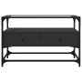 Mueble TV cristal y madera ingeniería negro 80x35x51 cm de , Muebles TV - Ref: Foro24-846059, Precio: 69,67 €, Descuento: %