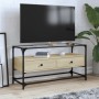 Mueble TV cristal y madera ingeniería roble Sonoma 98x35x51 cm de , Muebles TV - Ref: Foro24-846065, Precio: 75,12 €, Descuen...