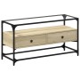 Mueble TV cristal y madera ingeniería roble Sonoma 98x35x51 cm de , Muebles TV - Ref: Foro24-846065, Precio: 75,12 €, Descuen...