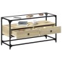 Mueble TV cristal y madera ingeniería roble Sonoma 98x35x51 cm de , Muebles TV - Ref: Foro24-846065, Precio: 75,12 €, Descuen...