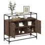 Aparador cristal y madera ingeniería marrón roble 98x35x81 cm de , Aparadores - Ref: Foro24-846073, Precio: 99,75 €, Descuent...