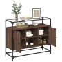 Aparador cristal y madera ingeniería marrón roble 98x35x81 cm de , Aparadores - Ref: Foro24-846073, Precio: 101,17 €, Descuen...