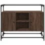 Aparador cristal y madera ingeniería marrón roble 98x35x81 cm de , Aparadores - Ref: Foro24-846073, Precio: 99,75 €, Descuent...