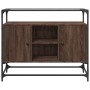 Aparador cristal y madera ingeniería marrón roble 98x35x81 cm de , Aparadores - Ref: Foro24-846073, Precio: 101,17 €, Descuen...