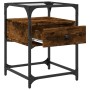 Mesita de noche madera de ingeniería roble ahumado 40x40x55 cm de , Mesitas de noche - Ref: Foro24-846078, Precio: 54,87 €, D...