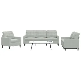Juego de sofás con cojines 3 piezas terciopelo gris claro de , Sofás - Ref: Foro24-3278351, Precio: 576,66 €, Descuento: %