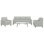 Juego de sofás con cojines 3 piezas terciopelo gris claro de , Sofás - Ref: Foro24-3278351, Precio: 566,26 €, Descuento: %