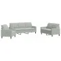 Juego de sofás con cojines 3 piezas terciopelo gris claro de , Sofás - Ref: Foro24-3278351, Precio: 576,66 €, Descuento: %