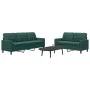 Juego de sofás con cojines 2 piezas terciopelo verde oscuro de , Sofás - Ref: Foro24-3278393, Precio: 542,60 €, Descuento: %