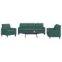 Juego de sofás con cojines 3 piezas terciopelo verde oscuro de , Sofás - Ref: Foro24-3278353, Precio: 703,86 €, Descuento: %