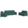 Juego de sofás con cojines 3 piezas terciopelo verde oscuro de , Sofás - Ref: Foro24-3278353, Precio: 703,86 €, Descuento: %