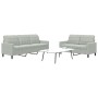 Juego de sofás con cojines 2 piezas terciopelo gris claro de , Sofás - Ref: Foro24-3278391, Precio: 457,59 €, Descuento: %