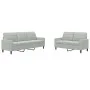 Juego de sofás con cojines 2 piezas terciopelo gris claro de , Sofás - Ref: Foro24-3278391, Precio: 466,24 €, Descuento: %
